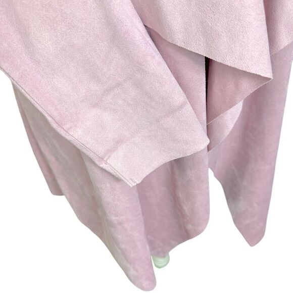 Soft Surroundings Blush Pink Micro Suede Cardigan Drape Open Front Size M - Picture 5 of 12